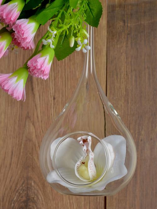 teardrop glass hanging tealight holder - 902766 - Very Small Image - 1