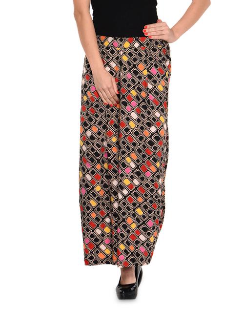 black printed palazzo pants - 904520 - Very Small Image - 1