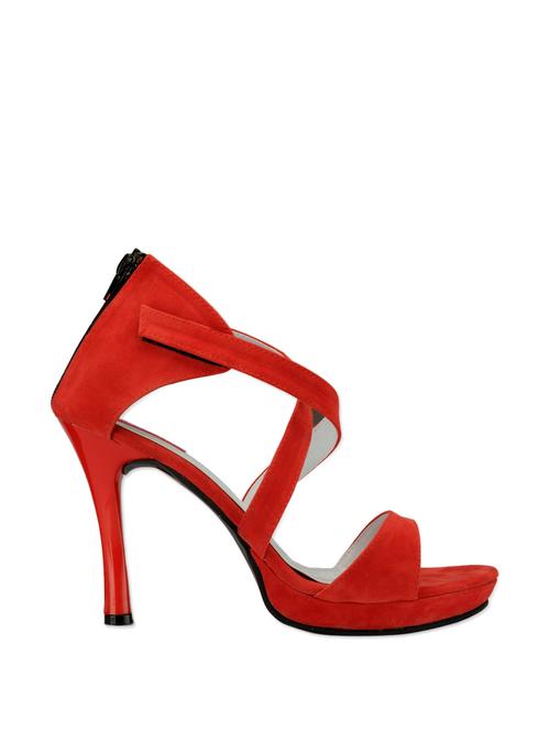 Solid Red Strappy Heels - 905788 - Very Small Image - 1