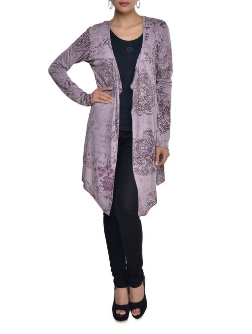 lavender long bold printed shrug - 906560 - Very Small Image - 1