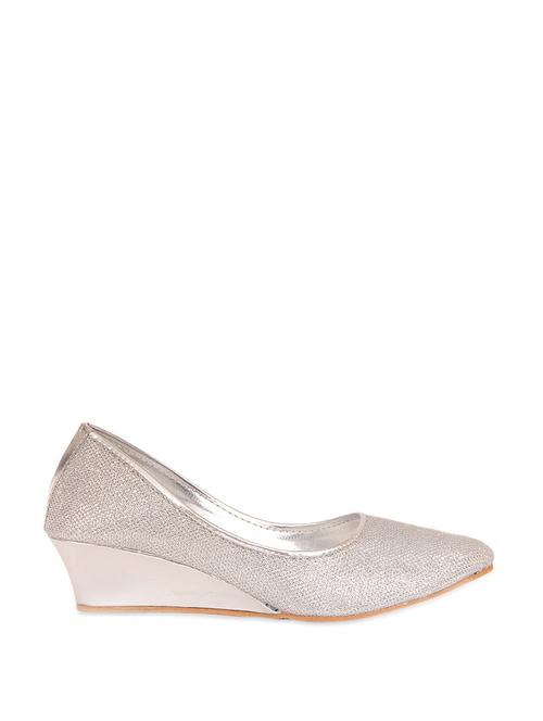 Silver Woven Pattern Ballerina Wedges - 907394 - Very Small Image - 1