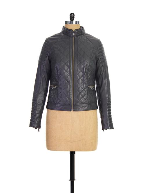 quilted black leather jacket - 907632 - Very Small Image - 1