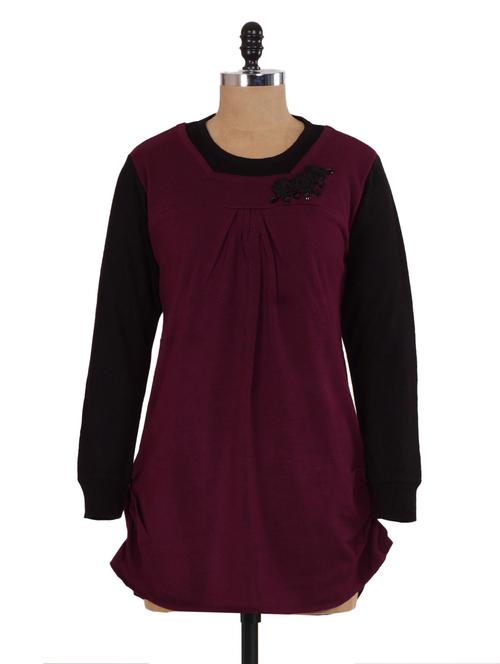 purple top with black sleeves - 908413 - Very Small Image - 1