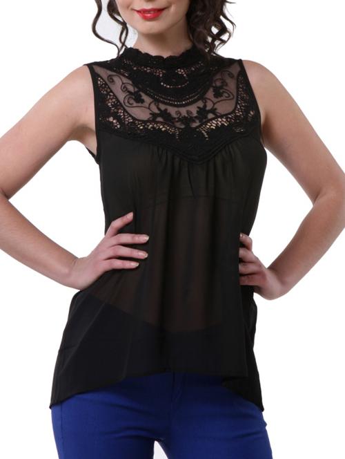 women's straight mock neck top - 909980 - Very Small Image - 1