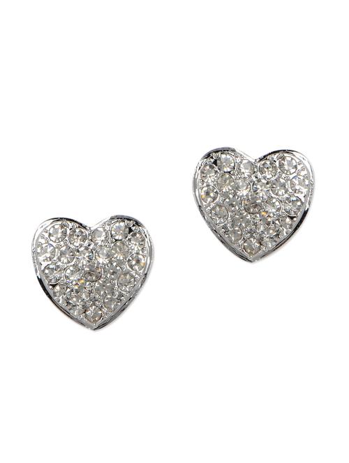 pretty platinum heart shaped studs - 912085 - Very Small Image - 1