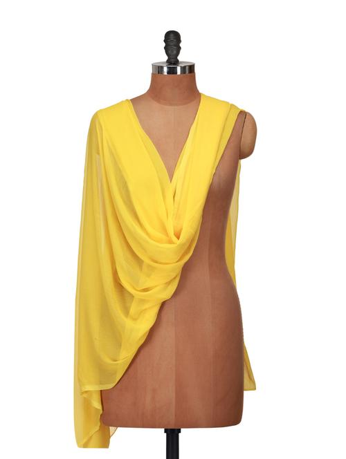 Yellow Chiffon Dupatta - 920137 - Very Small Image - 1