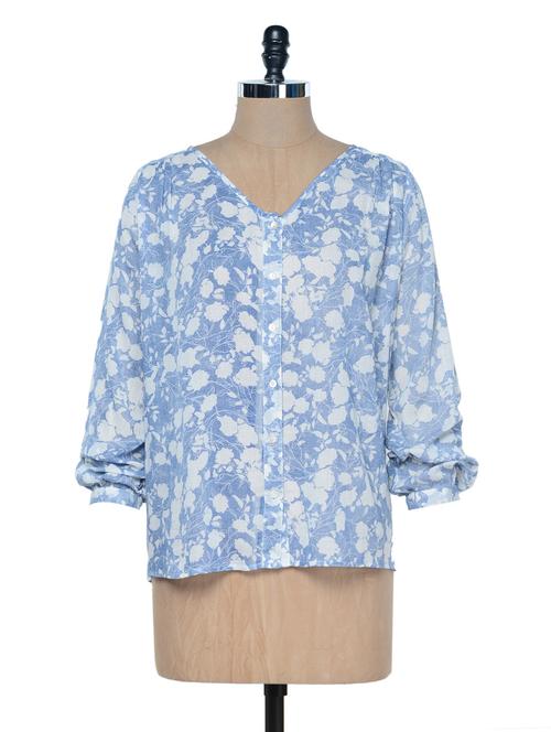 blue and white printed top - 922185 - Very Small Image - 1