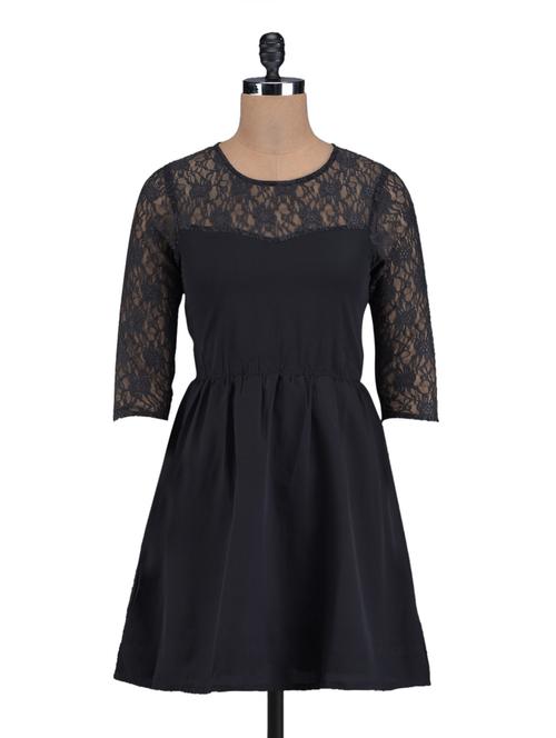 lacy quarter sleeve a-line lbd - 926398 - Very Small Image - 1