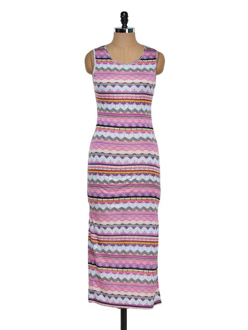 sleeveless chevron print gown - 926402 - Very Small Image - 1