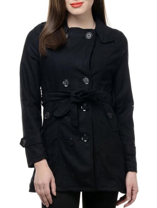 black grey coat with a fabric tie-up - 929118 - Very Small Image - 1