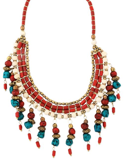 red designer beaded necklace - 932592 - Very Small Image - 1