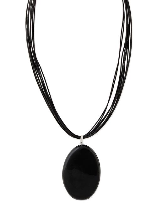 black multilayered necklace with bold pendant - 932599 - Very Small Image - 1