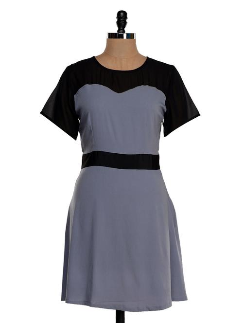 black & grey short sleeved a line dress - 936594 - Very Small Image - 1