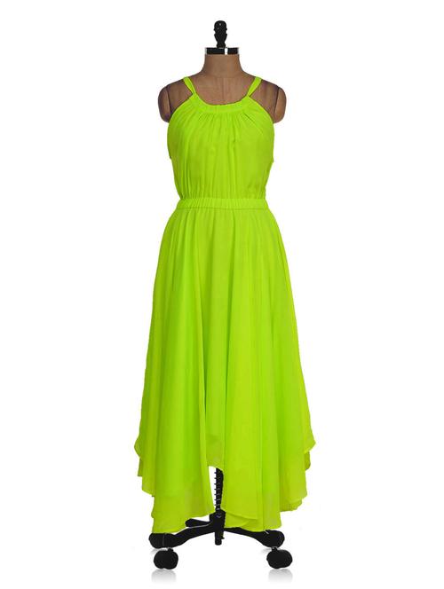 high low neon strap shoulder dress - 936605 - Very Small Image - 1