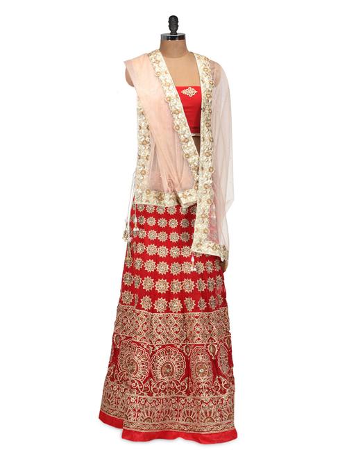 Red And Gold Lehenga - 937483 - Very Small Image - 1