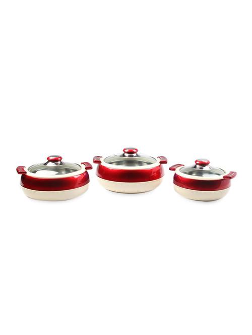 red food grade plastic casseroles set of 3 - 938262 - Very Small Image - 1
