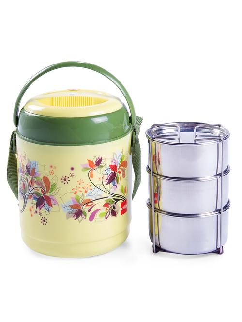 floral print insulated lunch carrier (3 container) - 938725 - Very Small Image - 1