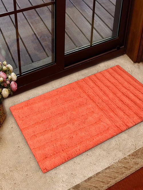 orange horizontal & vertical stripes bath rug - 939340 - Very Small Image - 1