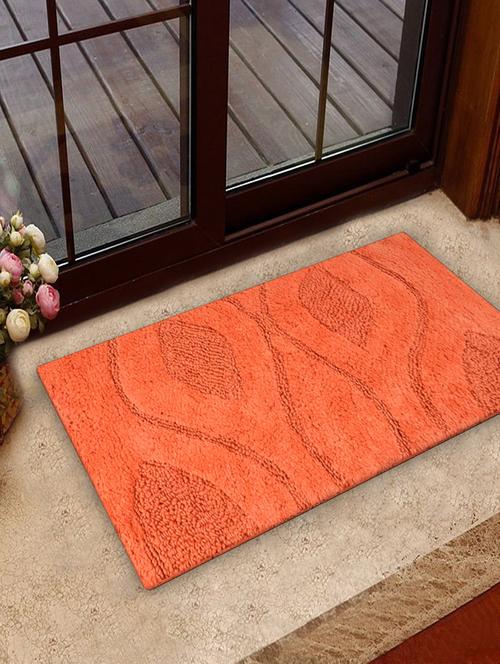 orange self pattern textured bath rug - 939352 - Very Small Image - 1