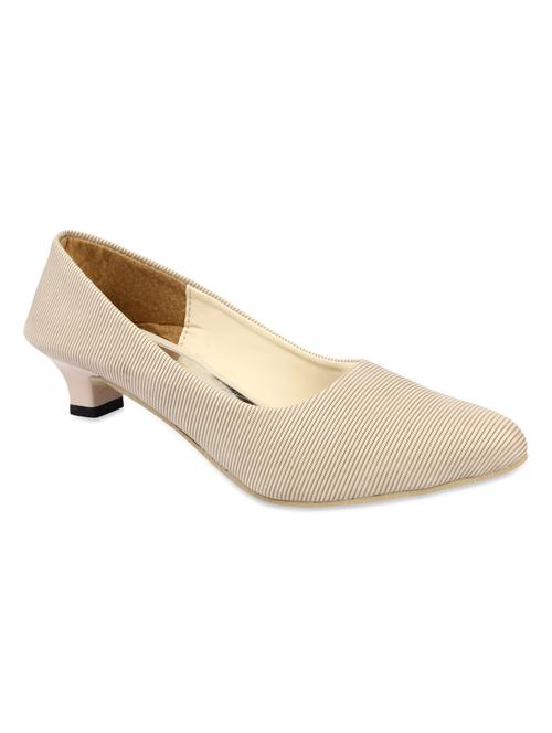 beige striped low heel ballerinas - 939555 - Very Small Image - 1