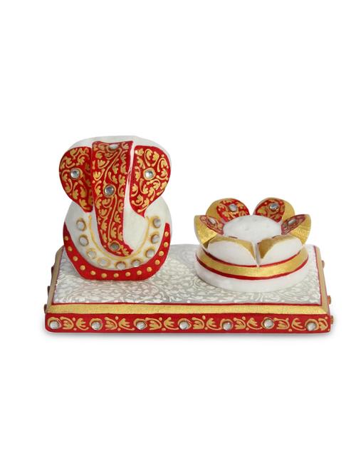 marble ganesha with incense holder - 940102 - Very Small Image - 1