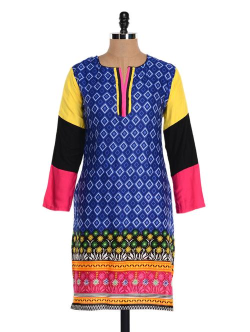 dark blue designer kurta - 940146 - Very Small Image - 1