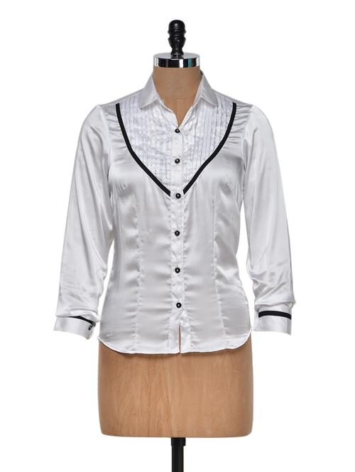 white satin pintuck shirt - 940282 - Very Small Image - 1