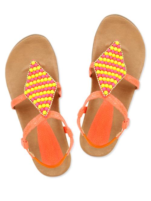 orange beaded sandals - 948558 - Very Small Image - 1
