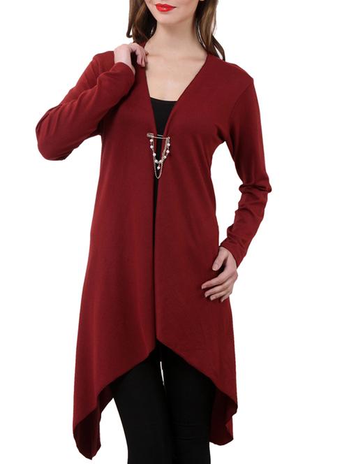 elegant maroon long shrug - 953697 - Very Small Image - 1
