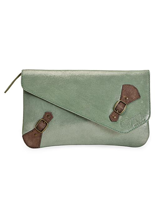 shimmery pistachio green envelope clutch - 953844 - Very Small Image - 1