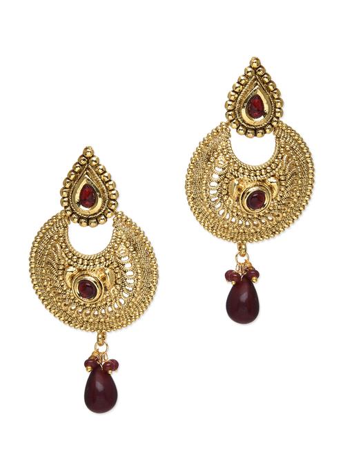 gold studded drop earring - 9543092 - Very Small Image - 1
