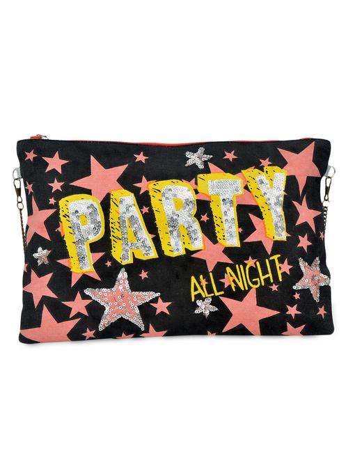 black star sequined canvas and leatherette sling bag - 9543473 - Very Small Image - 1