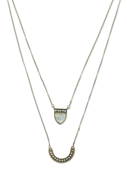 gold two-layered embellished necklace - 9545432 - Very Small Image - 1