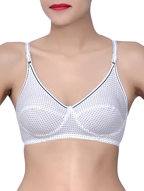white cotton polka dots bra - 9547529 - Very Small Image - 1