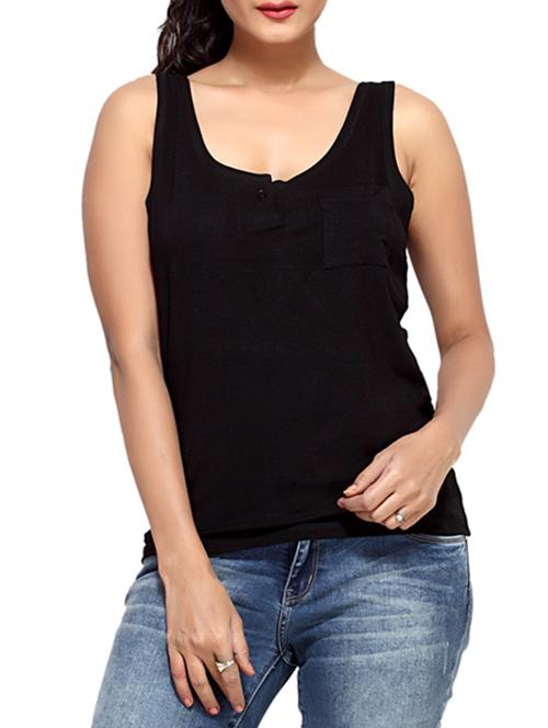 black viscose sleeveless tank top - 9548349 - Very Small Image - 1
