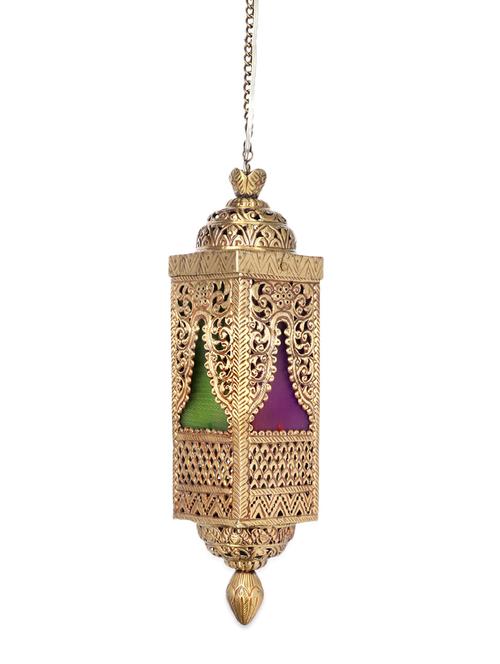 handcrafted brass and colored glass pendant light - 954915 - Very Small Image - 1