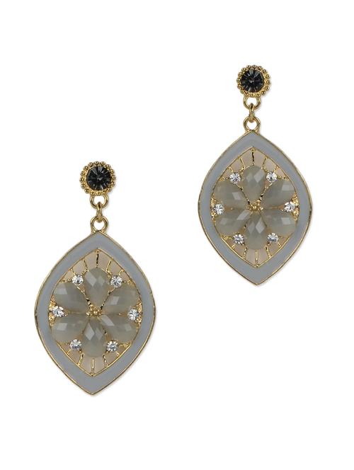 leaf shaped grey earrings - 954974 - Very Small Image - 1