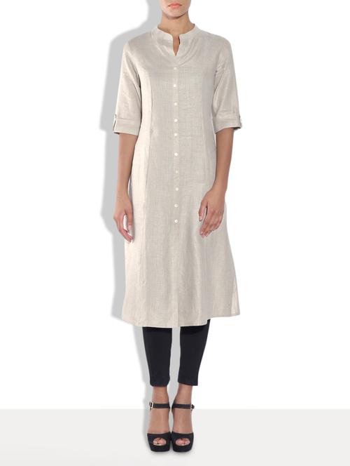 beige linen tunic - 9553002 - Very Small Image - 1
