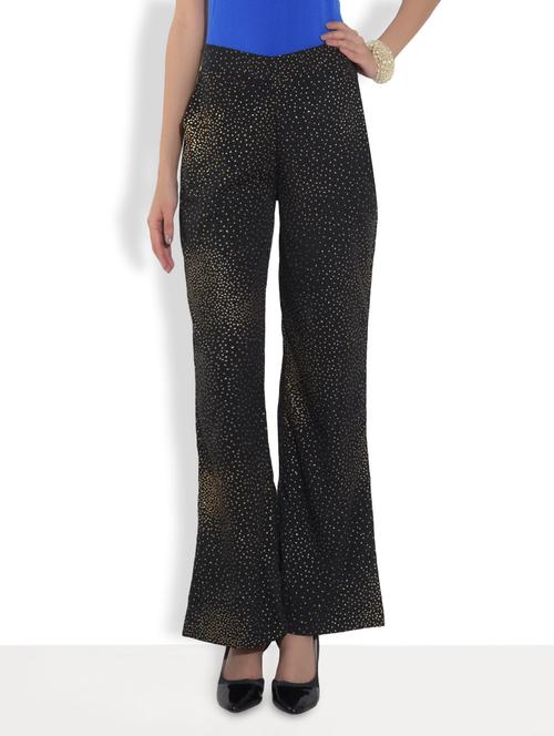 black polyester printed palazzo - 9553181 - Very Small Image - 1