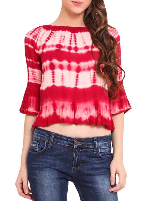 red and white tie-dye crop top - 9553247 - Very Small Image - 1