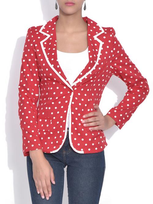 red polka dot printed blazer - 9553287 - Very Small Image - 1