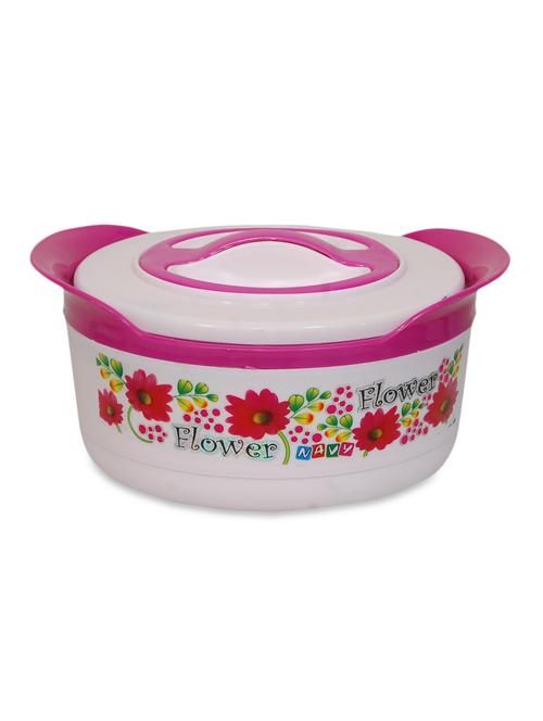 dark pink and white polypropylene floral print casserole - 9554829 - Very Small Image - 1