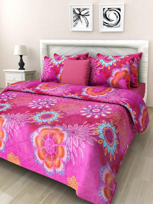 pink floral printed woolen ac quilt - 9554934 - Very Small Image - 1