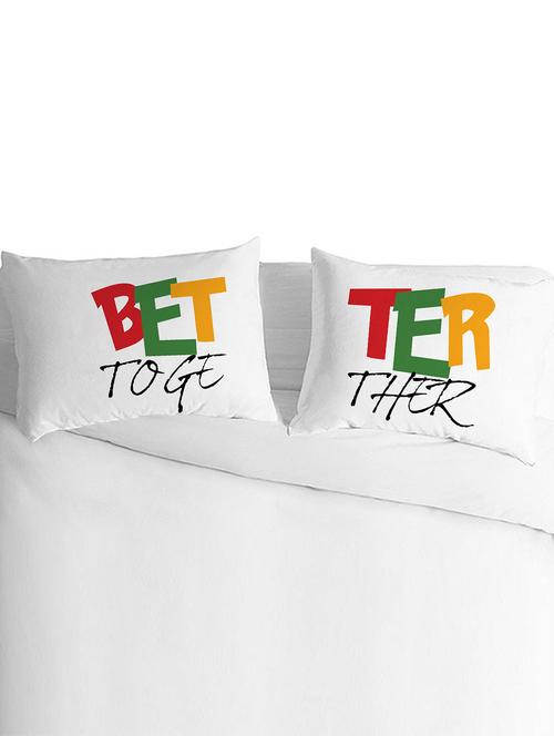 white polyester silk pillow covers set of 2 - 9555005 - Very Small Image - 1