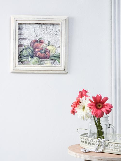 offwhite vegetable print wooden painting - 9555985 - Very Small Image - 1