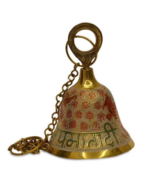 multicolored brass mandir bell with chain - 9556266 - Very Small Image - 1