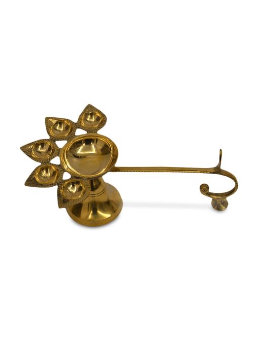 gold brass aarti stand - 9556323 - Very Small Image - 1