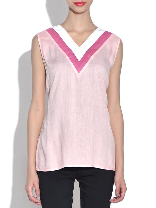 pink cotton sleeveless top - 9556622 - Very Small Image - 1
