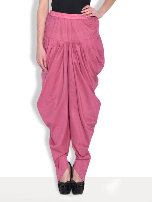 pink cotton full length dhoti pant - 9556639 - Very Small Image - 1