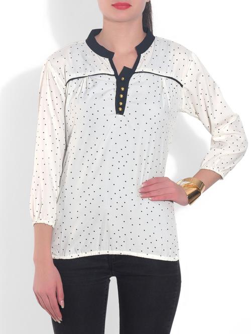white printed top - 9557420 - Very Small Image - 1